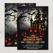 Spooktaculaire pomkin Dark Haunted House Halloween Kaart (Voorkant / Achterkant)