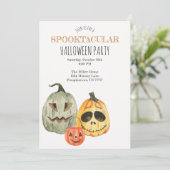 Spooktaculaire pomkin Halloween-uitnodiging Kaart (Staand voorkant)