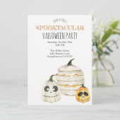Spooktaculaire pomkin Halloween-uitnodiging Kaart (Staand voorkant)