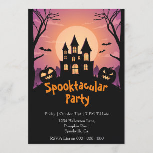 Spooktaculaire pompoen House Halloween Party Kaart