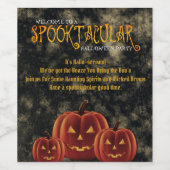 Spooktaculaire pompoenen van Halloween Wijn Etiket (Enkel label)