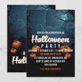 Spooktaculaire Scary Forest Pumpkins Halloween Par Kaart (Voorkant / Achterkant)