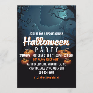 Spooktaculaire Scary Forest Pumpkins Halloween Par Kaart