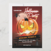 Spooktaculaire Scary Pumpkin Halloween Party Kaart (Voorkant)