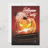Spooktaculaire Scary Pumpkin Halloween Party Kaart (Achterkant)