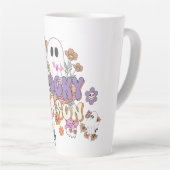 Spooktaculaire Schattigee Geest Kleurrijke Bloemen Latte Mok (Rechterhoek)