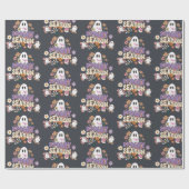 Spooktaculaire Schattigee geesten en bloemen Groov Cadeaupapier (Vlak)