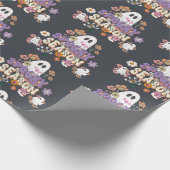 Spooktaculaire Schattigee geesten en bloemen Groov Cadeaupapier (Hoek)