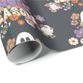 Spooktaculaire Schattigee geesten en bloemen Groov Cadeaupapier (Rol Hoek)