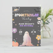 Spooktaculaire Schattigee Halloween Verjaardagsfee Kaart (Staand voorkant)