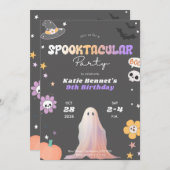 Spooktaculaire Schattigee Halloween Verjaardagsfee Kaart (Voorkant / Achterkant)
