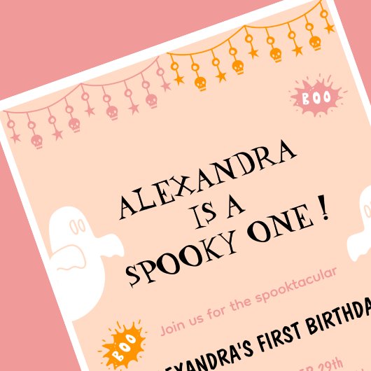 Spooktaculaire Spookie 1 Halloween 1e verjaardag Kaart