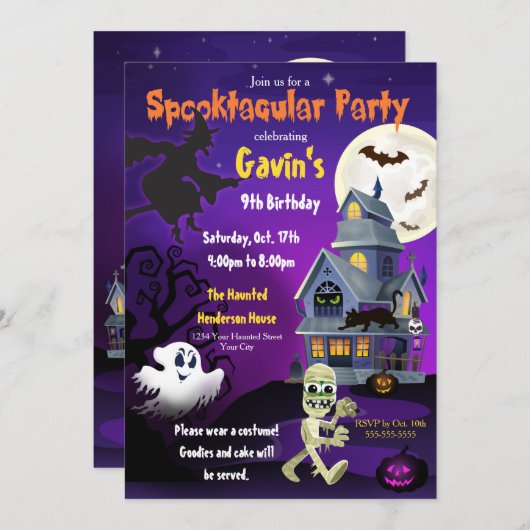 Spooktaculaire uitnodiging (Voorkant / Achterkant)