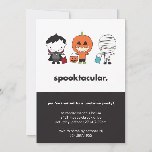 Spooktaculaire uitnodiging van de Costume Party (Voorkant)