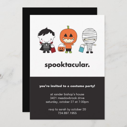 Spooktaculaire uitnodiging van de Costume Party (Voorkant / Achterkant)