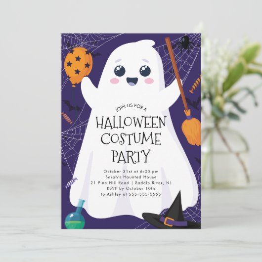 Spooktaculaire uitnodiging van de Costume Party (Staand voorkant)