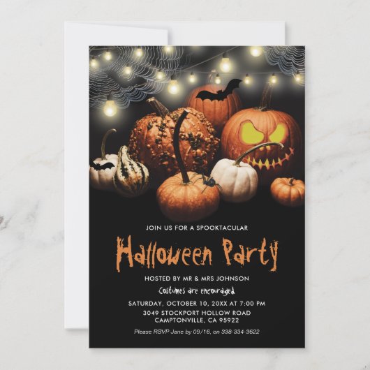 Spooktaculaire uitnodiging van Halloween Party (Voorkant)