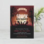 Spooktaculaire uitnodiging van Halloween Party (Staand voorkant)