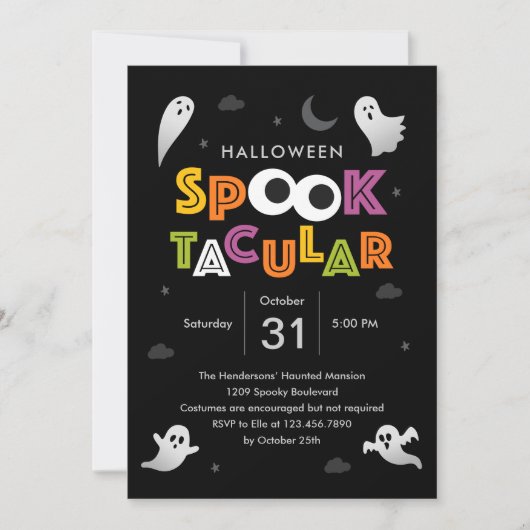 Spooktaculaire uitnodiging van Halloween Party (Voorkant)