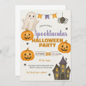 Spooktaculaire uitnodiging van Halloween Party (Voorkant / Achterkant)