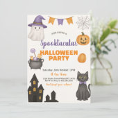 Spooktaculaire uitnodiging van Halloween Party (Staand voorkant)