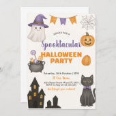 Spooktaculaire uitnodiging van Halloween Party (Voorkant / Achterkant)