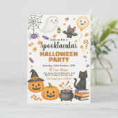 Spooktaculaire uitnodiging van Halloween Party (Staand voorkant)
