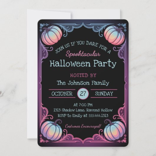 Spooktaculaire uitnodiging van Halloween Party (Voorkant)