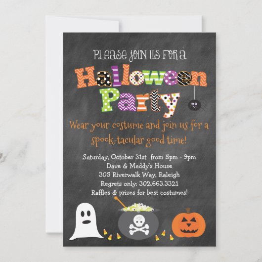 Spooktaculaire uitnodiging van het chrokboard van (Voorkant)