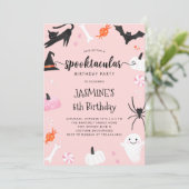 Spooktaculaire uitnodiging voor Birthday (Staand voorkant)