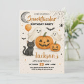 Spooktaculaire uitnodiging voor Birthday (Staand voorkant)