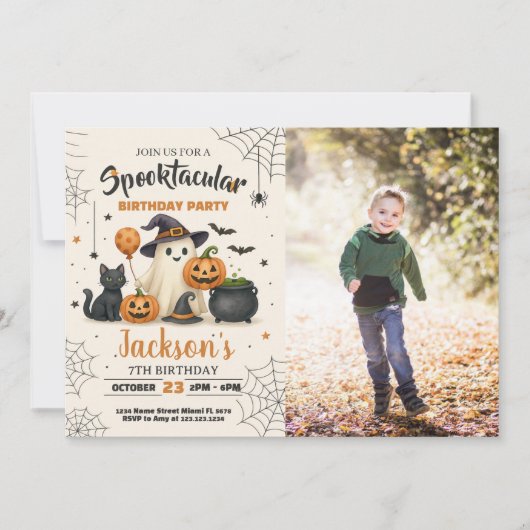 Spooktaculaire uitnodiging voor Birthday (Voorkant)