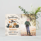 Spooktaculaire uitnodiging voor Birthday (Staand voorkant)