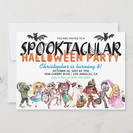 Spooktaculaire uitnodiging voor Birthday (Voorkant)