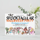 Spooktaculaire uitnodiging voor Birthday (Staand voorkant)
