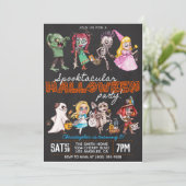 Spooktaculaire uitnodiging voor Birthday (Staand voorkant)