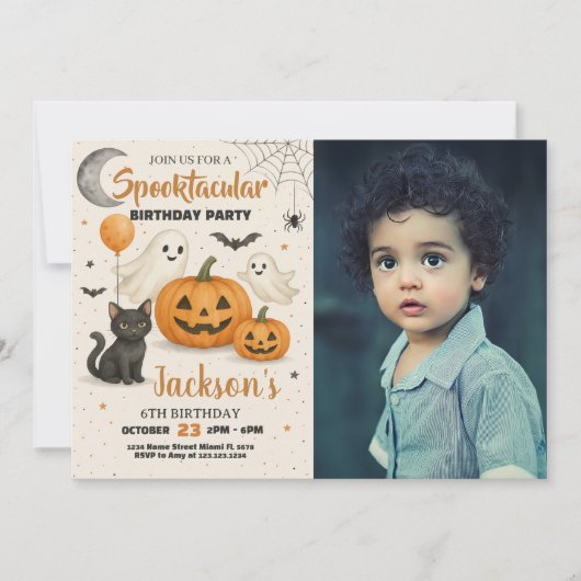 Spooktaculaire uitnodiging voor Birthday (Voorkant)