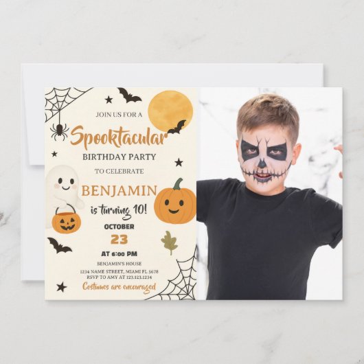 Spooktaculaire uitnodiging voor Birthday (Voorkant)