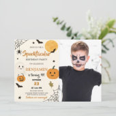 Spooktaculaire uitnodiging voor Birthday (Staand voorkant)