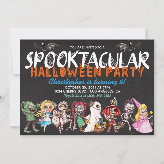 Spooktaculaire uitnodiging voor Birthday (Voorkant)