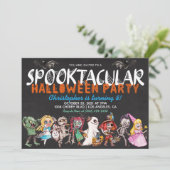 Spooktaculaire uitnodiging voor Birthday (Staand voorkant)
