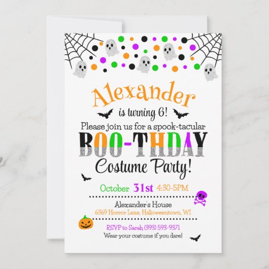 Spooktaculaire uitnodiging voor Birthday (Voorkant)