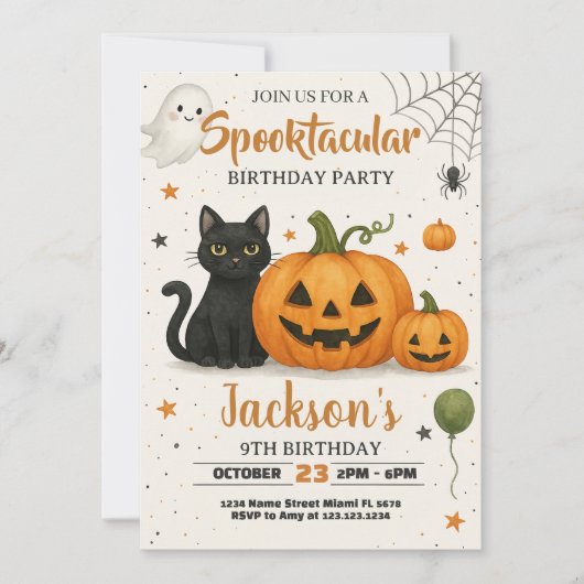 Spooktaculaire uitnodiging voor Birthday (Voorkant)