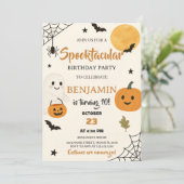 Spooktaculaire uitnodiging voor Birthday (Staand voorkant)