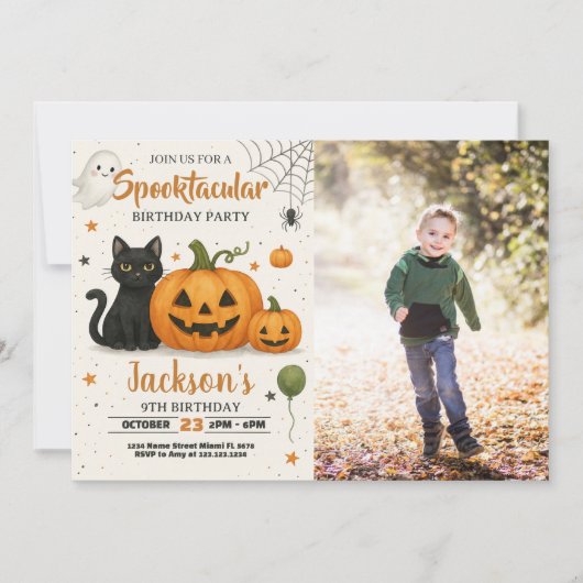 Spooktaculaire uitnodiging voor Birthday (Voorkant)
