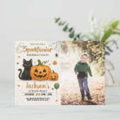 Spooktaculaire uitnodiging voor Birthday (Staand voorkant)