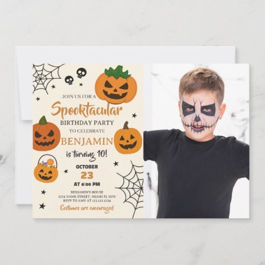 Spooktaculaire uitnodiging voor Birthday (Voorkant)