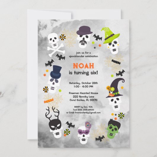 Spooktaculaire uitnodiging voor Birthday (Voorkant)