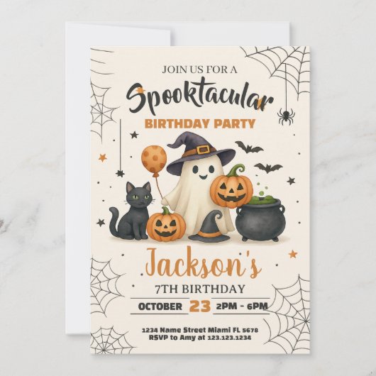 Spooktaculaire uitnodiging voor Birthday (Voorkant)