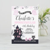 Spooktaculaire uitnodiging voor Birthday (Staand voorkant)